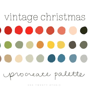 Vintage Christmas Procreate Color Palette, Procreate Palette, Procreate App Christmas Color Swatches, Ipad Procreate Tools Instant Download