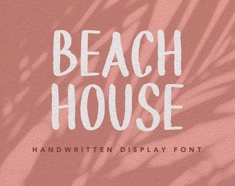 Font Download, Digital Font, Beach House Handwritten Font, Modern Font, Brush Font, Handlettering Font, Brush Lettering OTF Digital Download