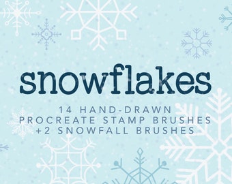 Procreate Snowflakes Stamps, Procreate Brushes, Snow Procreate Brush Stamps, Snowflake Brush, Procreate Winter Brushes, Ice Procreate Stamp