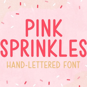 Pink Sprinkles Font, Modern Handwritten Font, Girly Hand-Lettered Font, Modern Font, Cute Font, Hand Lettering Font, Skinny Procreate Font