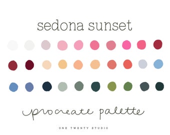 Sedona Sunset Procreate Color Palette, Procreate Palette, Procreate Southwest Color Swatches, Girly Boho Color Palette, Procreate Colors