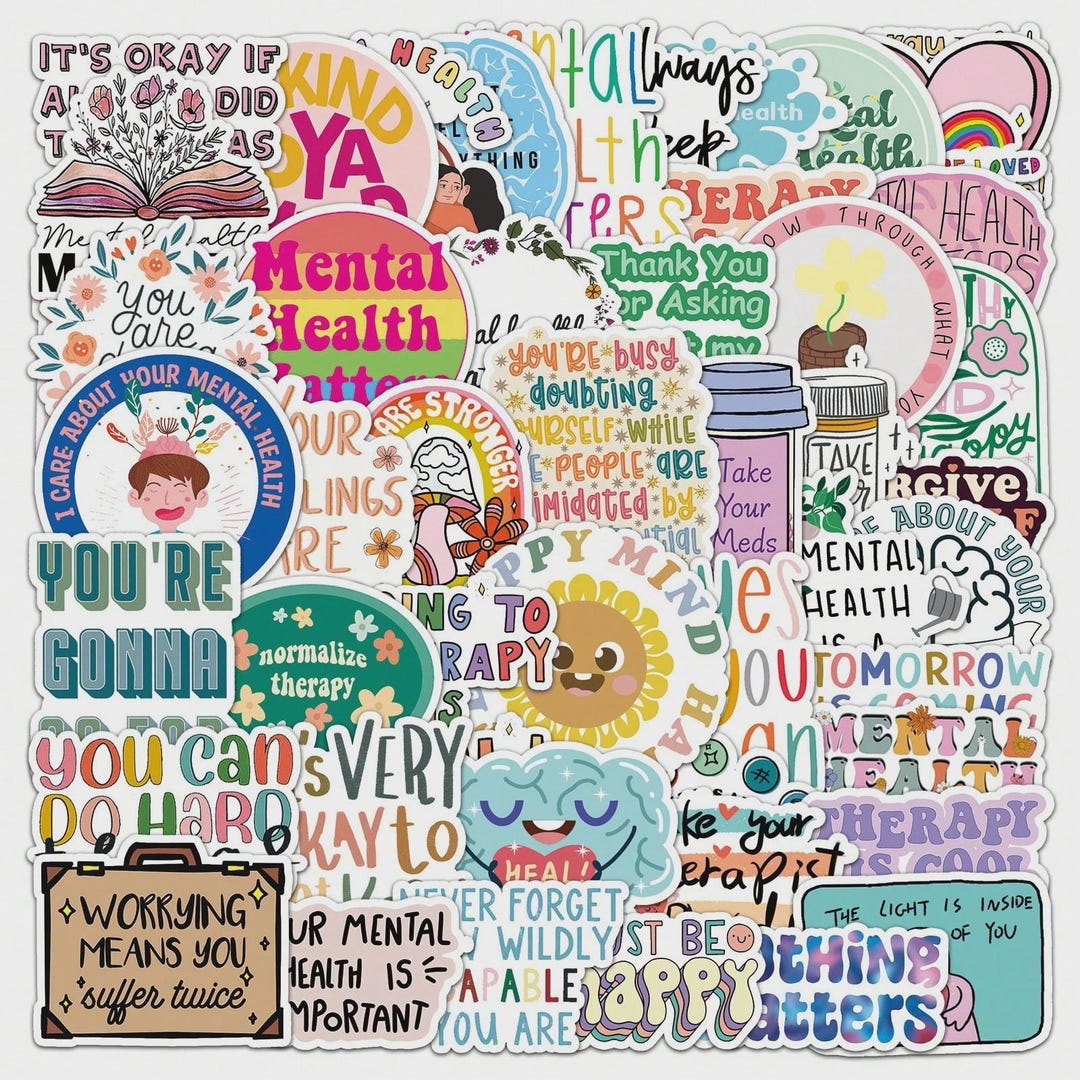 50pcs Mental Health Matters Sticker Pack | Positive Affirmation ...