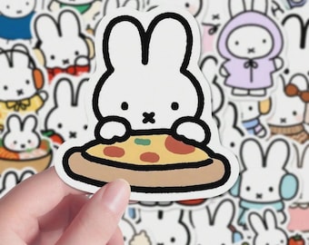 80pcs Kawaii Bunny Stickers Pack | Cute Miffy Rabbit Decals for Planner, Scrapbook, Laptop | Korean Stationery Animal Sticker Set