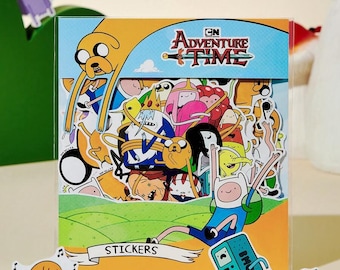78pcs Adventure Time Sticker Pack, Finn and Jake Decals, Y2K Cartoon Laptop Stickers, Cute Nostalgic Planner Decal Set, BMO Gifts