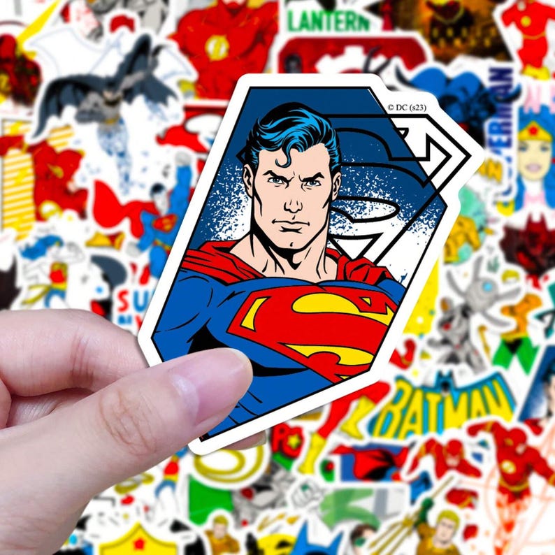 50pcs Superhero Sticker Pack, Classic Comic Book Decals, Cute Kawaii ...