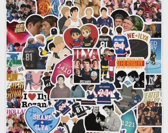 60pcs Heated Rivalry Sticker Pack | MM Hockey Romance Book Stickers | Shane Hollander & Ilya Rozanov Decals | BookTok Kindle Vinyl Stickers