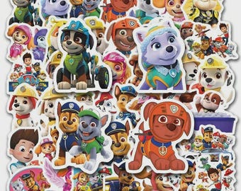 80pcs PAW Patrol Sticker Pack | Chase Skye Marshall Cartoon Dog Decals | Water Bottle Stickers for Kids | Birthday Party Favors