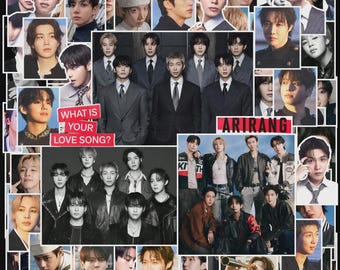 100pcs BTS Sticker Pack | Kpop Idol Photo Decals | Bangtan Boys Army Merch | Jungkook V Jimin Suga RM Jin Jhope | Phone Laptop Journal Art