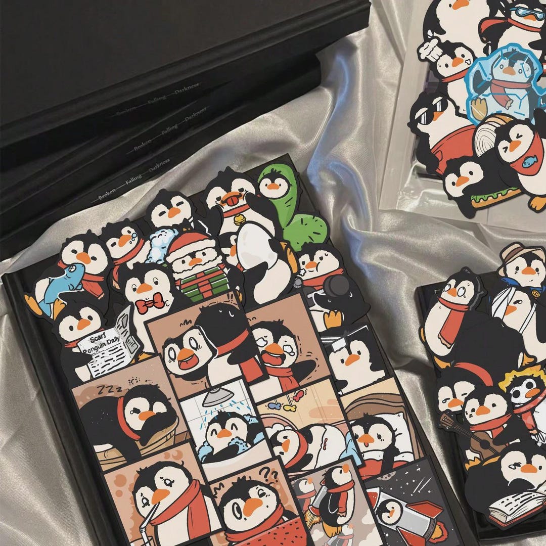 50pcs Cute Penguin Sticker Pack | Kawaii Animal Vinyl Decals | Funny ...