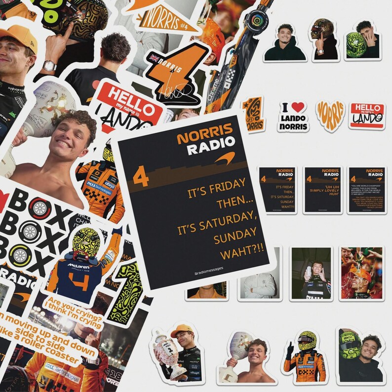 50pcs Lando Norris F1 Sticker Pack | Papaya Racing Decals | Formula 1 ...