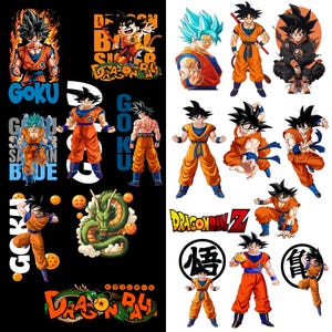 Anime Fighter Clipart Bundle | Goku, Dragon Ball Z Action Poses (Digital Download)