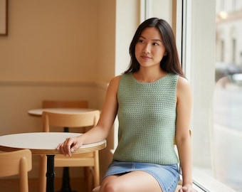 Crochet Top Pattern PDF, Textured Tank Top, Summer Crochet Top, Easy Modern Pattern
