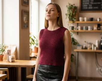 Crochet Tank Top Pattern PDF – Summer Crochet Top, Easy Beginner S–XL