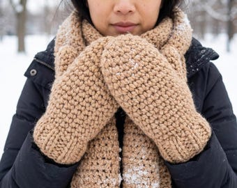 Crochet Mittens Pattern PDF – Easy Winter Gloves, Cozy Fingerless Style Adult Size