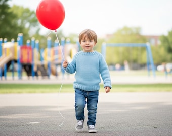 Kids Knit Sweater Pattern PDF, Raglan Sweater, Easy Knit Pullover, Children Sweater