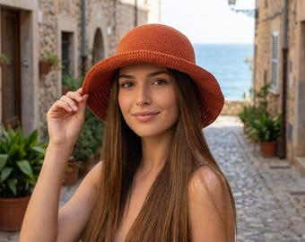 Crochet Sun Hat Pattern PDF – Wide Brim Summer Hat, Easy Beach Hat Adult