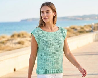 Häkel-T-Shirt Top Muster PDF – Einfaches Häkel-Shirt, leichtes Sommertop XS 5XL