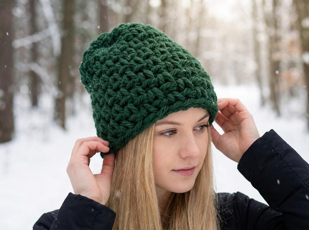 Crochet Beanie Pattern PDF – Easy Chunky Hat, Quick Winter Cap One Size ...