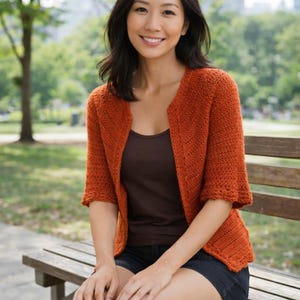 Crochet Cape Sleeve Cardigan Pattern PDF Women Lightweight Open Front Easy Top