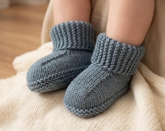 Knit Baby Booties Pattern PDF, Easy Beginner Shoes, Cozy Infant Boots