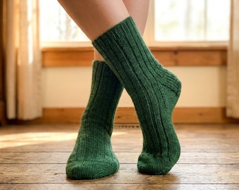 Ribbed Socks Pattern PDF, Stretch Knit Socks, Unisex Fit, Cozy Winter Footwear