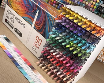 STL 3MF Storage Languo Acrylic Gel Pen Click Organizer | 90 Slot 3D Print File