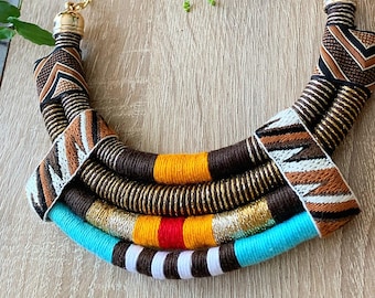 Bib Halskette, Boho Halskette, Statement Halskette, Anhänger Halskette, Boho Choker, afrikanische Halskette, afrikanischer Schmuck, Geschenk für sie