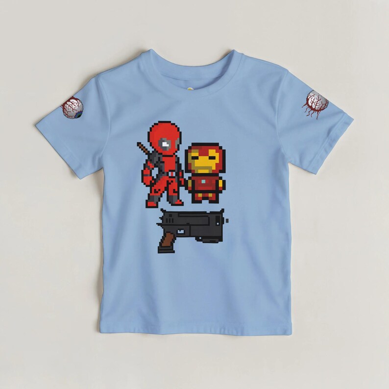 Iron Man and Deadpool Kids T-Shirt | Iron Man and Deadpool Fan Shirt | Boys and Girls Casual Tee | Birthday Gift for Superhero Lovers image 6