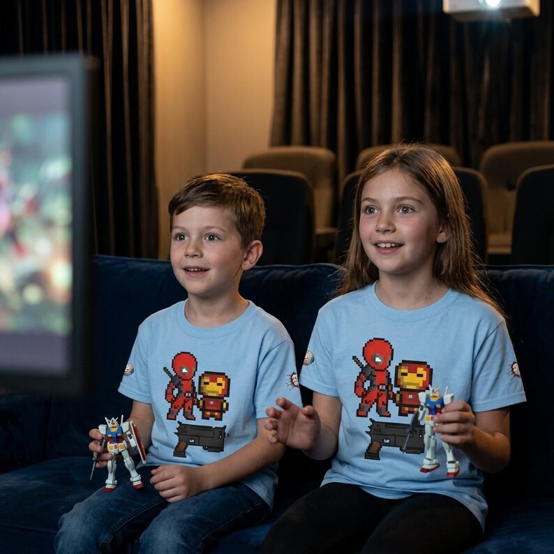 Iron Man and Deadpool Kids T-Shirt | Iron Man and Deadpool Fan Shirt | Boys and Girls Casual Tee | Birthday Gift for Superhero Lovers image 16