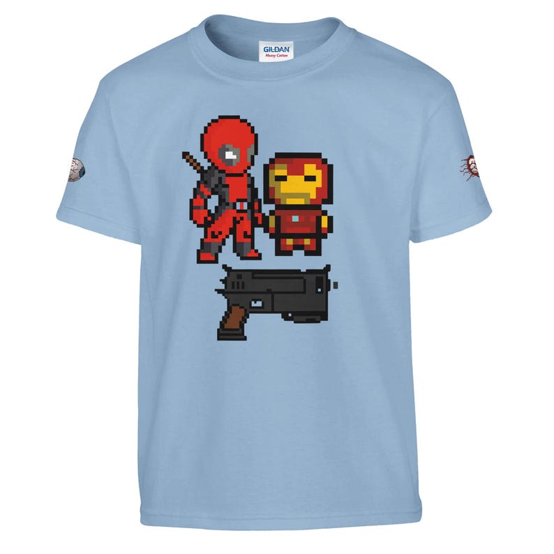 Iron Man and Deadpool Kids T-Shirt | Iron Man and Deadpool Fan Shirt | Boys and Girls Casual Tee | Birthday Gift for Superhero Lovers image 12