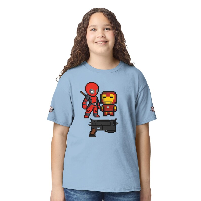Iron Man and Deadpool Kids T-Shirt | Iron Man and Deadpool Fan Shirt | Boys and Girls Casual Tee | Birthday Gift for Superhero Lovers image 14