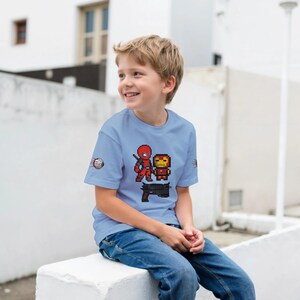 Iron Man and Deadpool Kids T-Shirt | Iron Man and Deadpool Fan Shirt | Boys and Girls Casual Tee | Birthday Gift for Superhero Lovers image 9