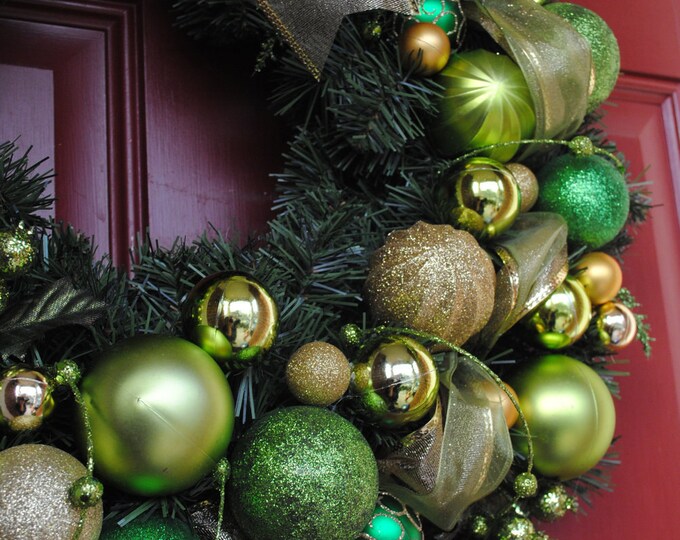 2426 CUSTOM Ball Ornament Wreath Choose Your OWN Etsy