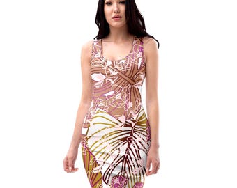 Minivestido ajustado con estampado floral / Estilo veraniego para fiestas