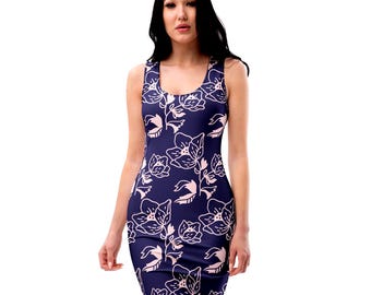 Minivestido ajustado con estampado floral / Estilo veraniego para fiestas