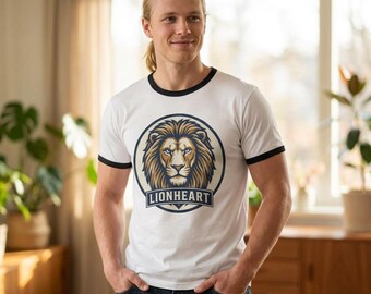 Lionheart Lion Crest T-Shirt | Ringer Tee, Vintage Athletic Emblem