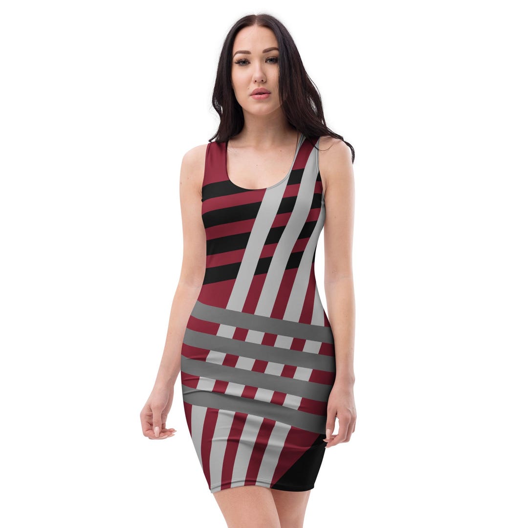 Fitted Bodycon Dress: All-over Print Microfiber Stretch Fabric - Etsy