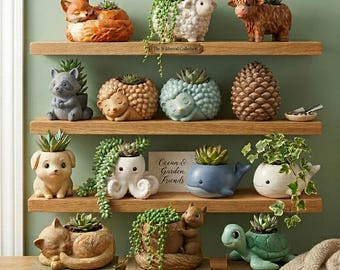 Animal Planter STL Bundle | 3D Printable Cute Succulent Pot Set Instant Download