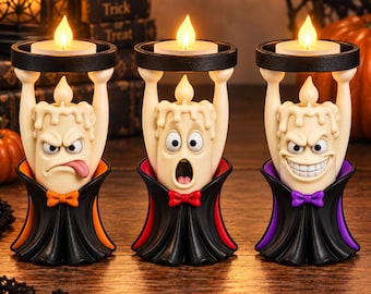 Halloween Vampire Candle Holder STL Bundle | 3D Printable Funny Character Tealight Download