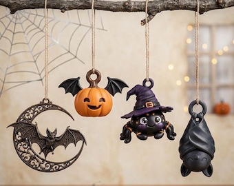Halloween Hanging Ornament STL Bundle | 3D Print Halloween Tree Decor | Digital STL Files