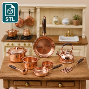 Miniature Cookware STL Bundle | 3D Printable Kitchen Set Instant Download