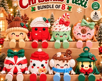 Christmas Flexi Shelf Sitter Bundle | 8 3D Printable Treats (STL + 3MF Download)