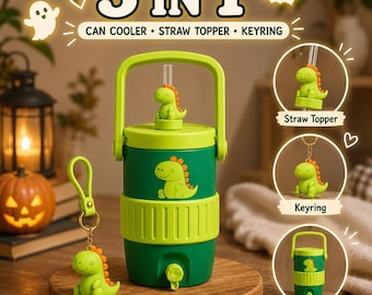 Dinosaur Can Cooler STL Bundle | 3D Printable Kawaii Dino Drink Cup Set Download