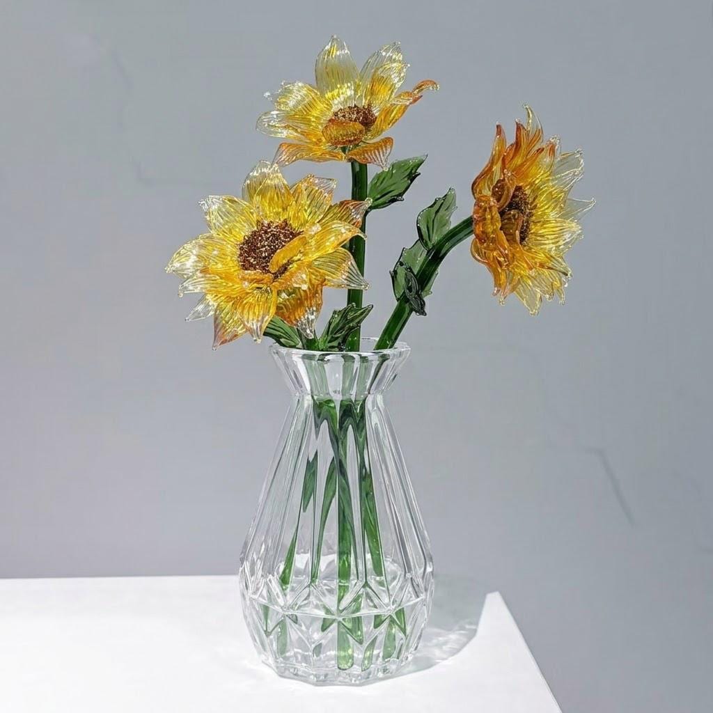 Yellow glass vase - Etsy 日本