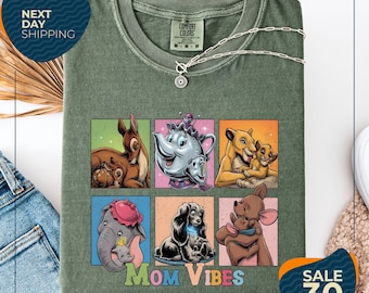 Comfort Colors® Retro Disney Mom Vibes Shirt | Duchess | Perdita | Mrs. Potts | Helen Parr | Mrs. Jumbo | Disney Mom Shirt | Disneyland Mom