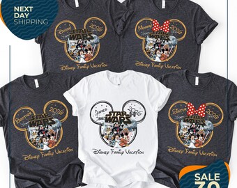 Custom Disney Family Trip Shirt 2026 | Disney Hollywood Studios Shirt | Disney Star Wars Shirt | Disney Family Vacation Name and Year Shirts
