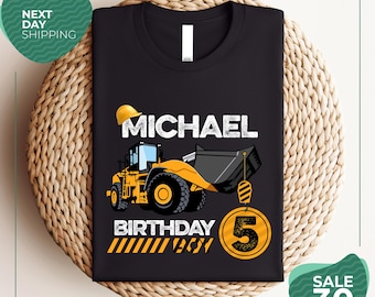 Custom Construction Birthday Shirt | Construction Birthday Shirt | Personalized Construction Shirt | Birthday Boy Shirt | Yellow Truck Shirt