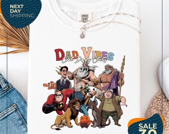 Comfort Colors® Dad Vibes shirt | Cool Disney Dads Club Shirt | Father's Day | Disney Dad Shirt | Lion King Hercules Zeus Goofy Shirt