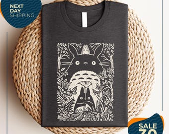 Vintage My Neighbor Totoro Sketch Shirt | Studio Ghibli Anime Tee | Totoro T-shirt | Anime t-shirt | Spirited Away Shirt
