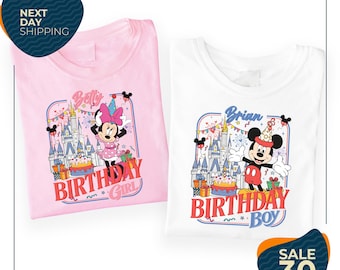 Personalized Mickey and Friends Birthday Shirt | Birthday Family Matching T-Shirt | Disney Birthday Tee | Birthday Squad Crew Boy Girl